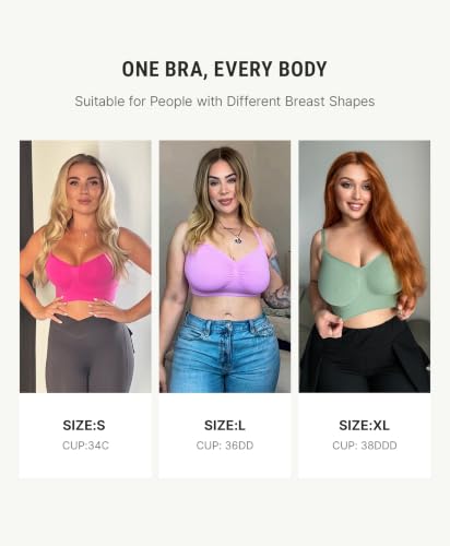 Image of FeelinGirl Bralettes for Women with Support Comfortable Bras No Underwire Seamless Everyday Bras