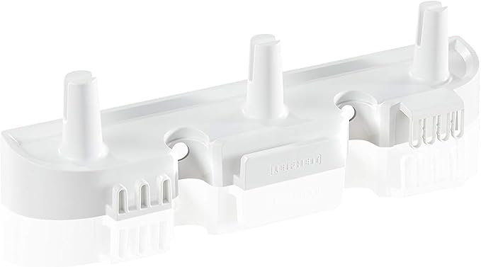 Leifheit Ordnungscenter, Wandhalterung für platzsparendes Aufbewahren Click-System Reinigungsgeräten, Gerätehalter für Putzutensilien, Besenhalter, Ordnungsleiste