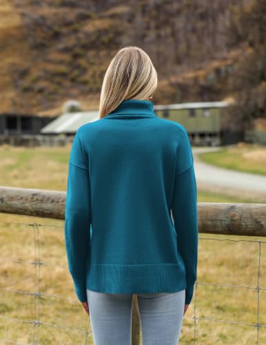 Image of Zeagoo Women's Turtleneck Sweater 2026 Fall Winter Chunky Knitted Pullover | High Low Hem Trendy Basic Jumper Top, Long Sleeve Casual Knit Pullover 2026, Fall Fashion Outfits, Winter Clothing for Women