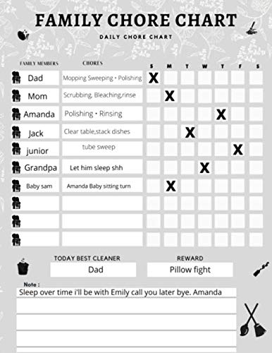 Chore Chart 2018: Family Planner, Weekly Organizer, Daily Chore List, Undated, 8.5X11 inches, Paperback