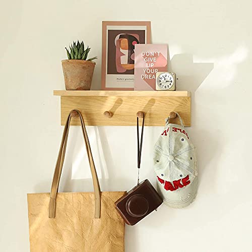 Xaomlp Entrance Coat Rack ，Coat Hooks, Wall-Mounted Wooden Hook Rack, Wall-Mounted Shelves Are Very Suitable For Your Entrance, Mud Room, Bathroom, Etc(1Pcs) #TOP4