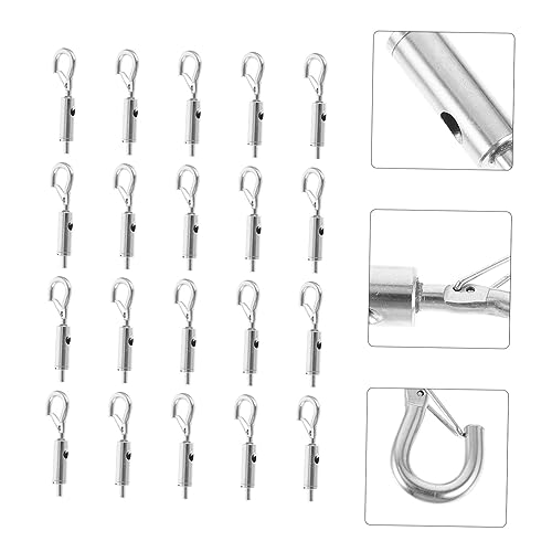 20 piezas de tensor para cable de acero con colgador de cuerda para instalación fácil, accesorios versátiles para suspensión en el hogar y fábrica miniatura 3
