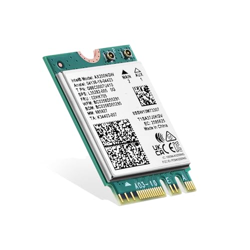 WiFi 6E Card M.2 AX200 Network Adapter, Intel AX200 Chip Bluetooth 5.0, 3000Mbps Dual-Band 2.4GHz/5GHz OFDMA & MU-MIMO, for Laptop Windows 10/11