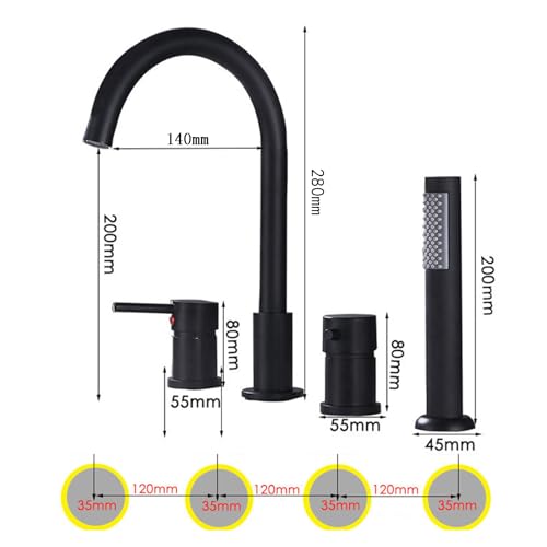 Mitigeur de bain noir et doré à installation facile pour remplacer un vieux robinet - 3