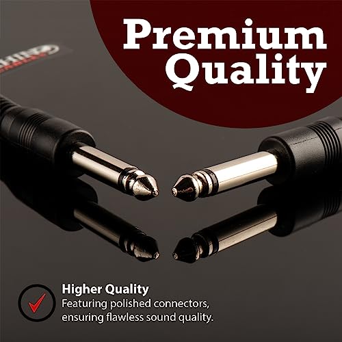 rhinocables 6.35mm Mono & TRS Jack Stereo Cable, Black, 20m - Image 2