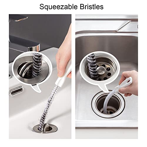KEYRI 3 Stück Reinigungsbürsten für Abwasserkanäle Flexible Abflussreinigungsbürste Rohrreiniger Haare Entferner Drain Reinigungsbürste für Küchen,Badezimmer,Entfernen Langer Haare, 45 cm (3 Stück)