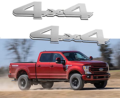 2Pcs 4x4 Emblems Badge 3D Metal Chrome Logo Side Trunk Badge Emblem for Rear Tailgate 2005-2021 Truck/SUV/Pickup(Silver) -  YUNSHE, 4 x 4-22