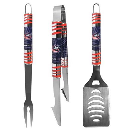 NHL Columbus Blue Jackets Tailgater BBQ Tool Set (3 Piece)