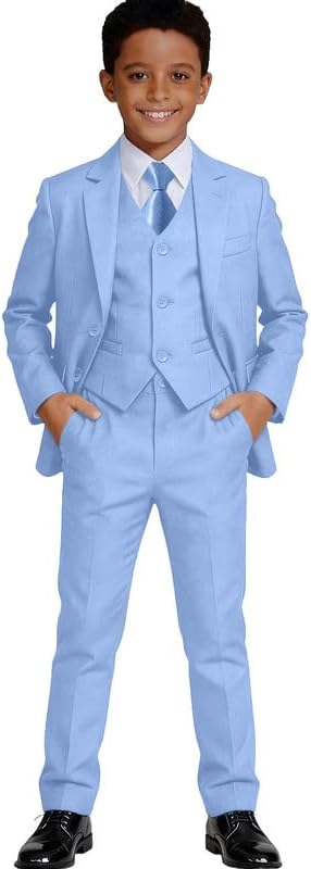  Boys Formal Suit Slim Fit Tuxedo Suits for Kids Ring Bearer Outfit