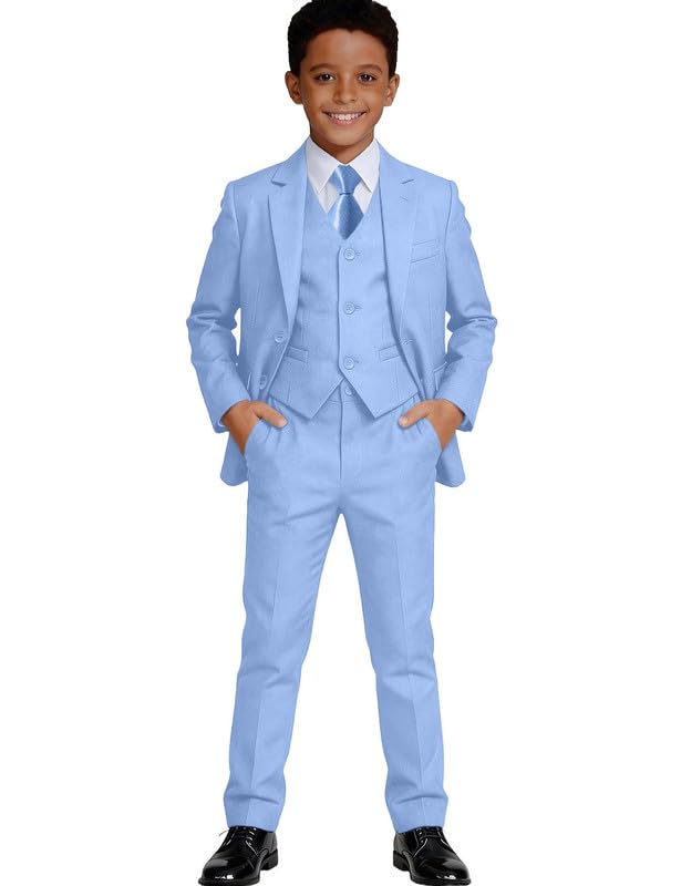 Visaccy Boys Formal Suit Slim Fit Tuxedo Suits for Kids Ring Bearer Outfit