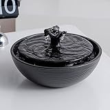 Ceramic Tabletop Water Fountain Feature for Indoor and Outdoor Home Decoration Table Desktop Office
