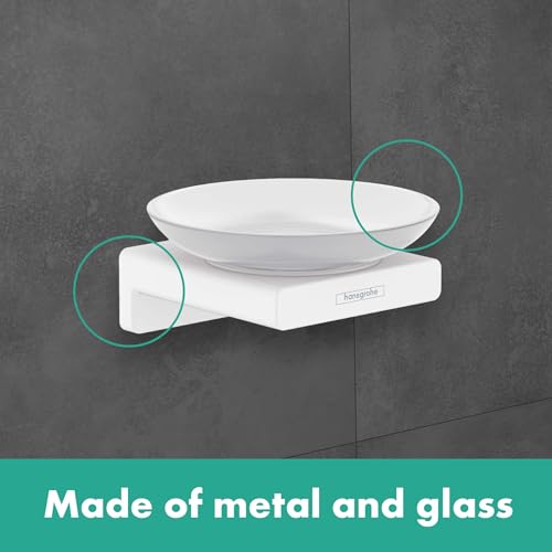 hansgrohe AddStoris - Seifenschale, Seifenablage für Wandmontage, verdeckte Befestigung, Badezimmer Zubehör, Mattschwarz, 41746670 2