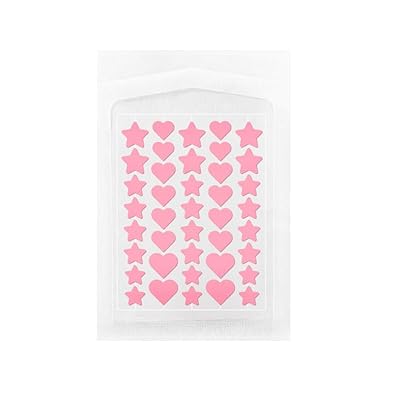 Acne Pimple Patches, 40 Count, with Hydrocolloid, Salicylic Acid, Tea Tree Oil (Pink)(stars and hearts) cosmo and love collection