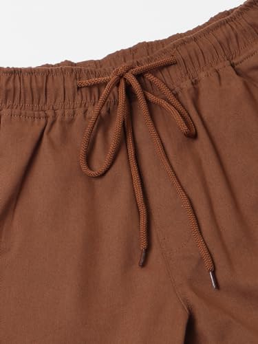 Image of Hubberholme Men's Tapered Fit Cotton Trousers, Ankle Length Elastic & Drawstring Waist Chinos