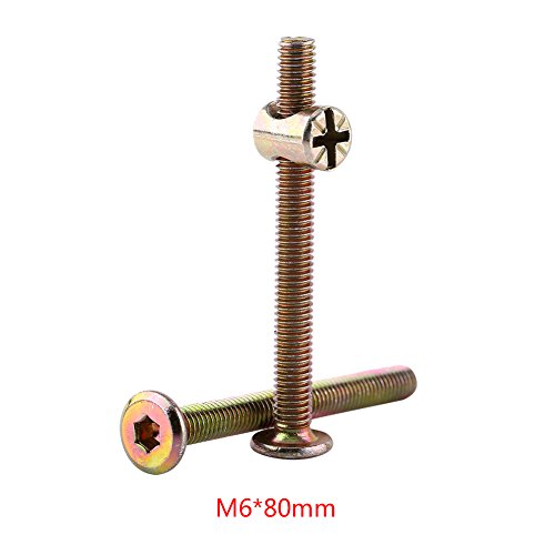 10 PCS M6 Screws Nuts and Bolts, Carbon Steel Hex Drive Socket Cap Bolts Barrel Nuts - Image 2