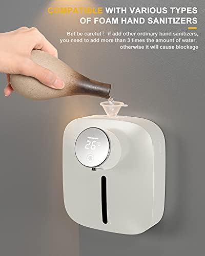 Land cast 10.82oz/320ml Automatic Soap Dispenser, Touchless Soap Dispenser, Foaming Soap Dispenser,IPX4 Waterproof Liquid Soap Dispenser for Kitchen Sink Bathroom Hotel Restaurant (White)