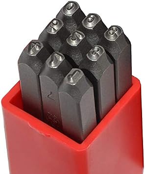 Edward Tools Steel Number Stamps 3mm - Harden - 0 to 9 - for Marking Wood or Metal - Heavy Duty Chrome Vanadium - Included Carrying Case