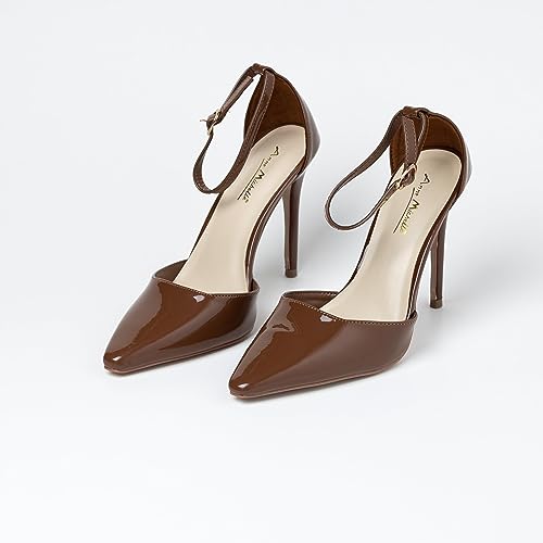 Anne Michelle Women's Pointed Toe Ankle Strap High Heel Stiletto Pumps Shoes4
