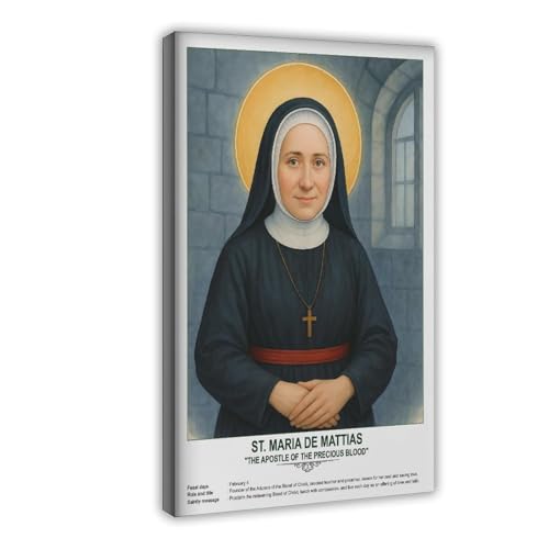 SWDXA St. Maria De Mattias Canvas Poster Wall Art Prints Room Aesthetic Murals Bedroom And Living Decorations 12" L X 18" W