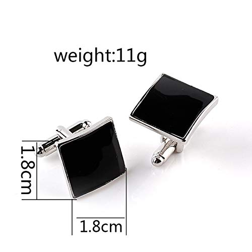 Mancuernillas cuadradas negras para hombre miniatura 2