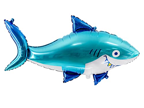 XXL Folienballon Haifisch Ballon Hai Geburtstag Deko Kindergeburtstag Dekoballon Shark Party Motto Unterwasserwelt Piraten Meere