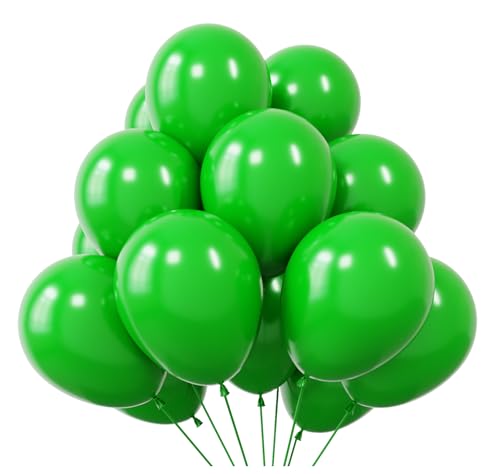 Image of KBZVNAF Green Latex Party Balloons 50 Pack 12 inch | Light Green Helium Matte Balloons for Birthday Wedding Baby Shower Summer Jungle Theme Party Decorations