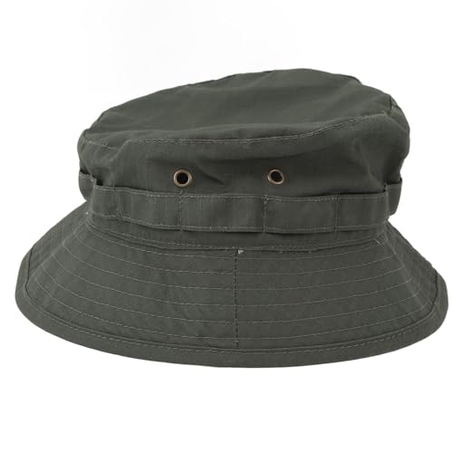 Bucket Boonie Hat, Adjustable Short Brim Design Weatherproof Outdoor for Fishing Camping Beach (OD Green)