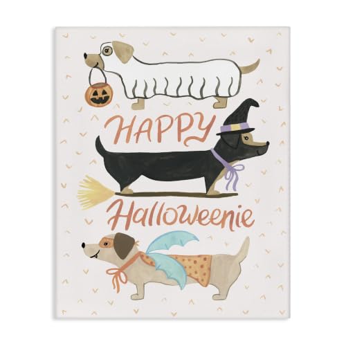 Happy Halloweenie Festive Dog, 24 x 30 Inch Canvas Wall Art