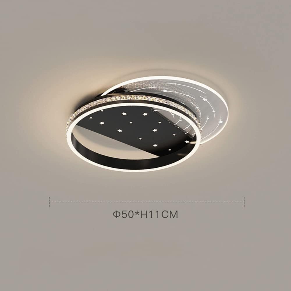 Modern Chandeliers,3 Colors Adjustable Flush Mount Light, Elegant and Luxury Led Ceiling Lamp Fixture for Aisle, Corridor, Kitchen, Corner [Energy Class A (Black,Round)