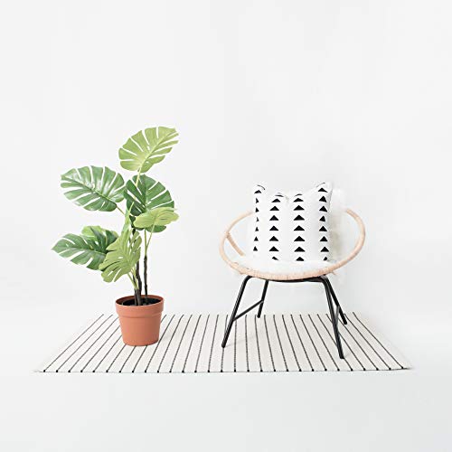 African Mud Cloth Pillow Cover, Triangles, Black And White, 18"X18" #TOP1