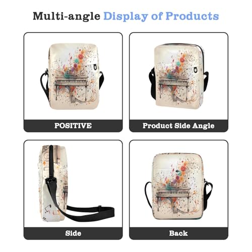 crossbody messenger bag Small Crossbody Bags For Women Cross Body Purse Adjustable Strap for Casual Casual- Piano Black Boho Style4