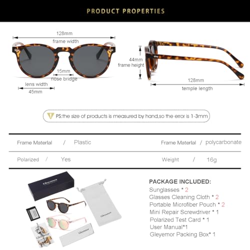 Image of Gleyemor Kids Polarized Cute Round Sunglasses for Kids Girls Boys Age 3-8