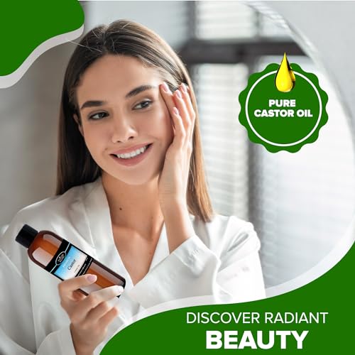 Essican Purelife Pure Castor Oil for Eyelashes 1000ml, Fresh & Cold Pressed Castor Oil for Hair Growth Skin Hydration - Image 4