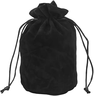 KOCOME Saco de armazenamento de dados Cartão de jogo de tabuleiro Pacote de cordão Saco de armazenamento de veludo de flanela Bolsa de tarô Saco de veludo Mini sacos de cordão para presentes para bolsa de armazenamento de dados de dados, preto