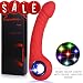 G Spot Vibrator Vibrating Dildo Silicone 7 Speeds Clitoris Vagina Stimulator Massager with LED Light of Seven Colors & Ring Handle Sex Toy Adult Toys