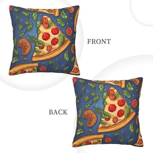Housse coussin velours côtelé pizza 40x40 lavable pour canapé - 4