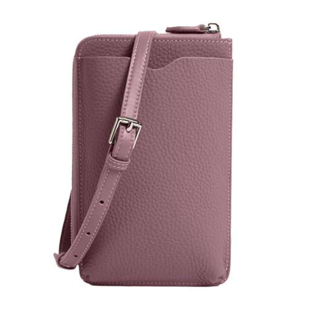 Wallet compartment bag／お財布バッグ＋ポーチ付 PRAGMA お財布ポシェット 本革 お財布ショルダー 横型 軽い お