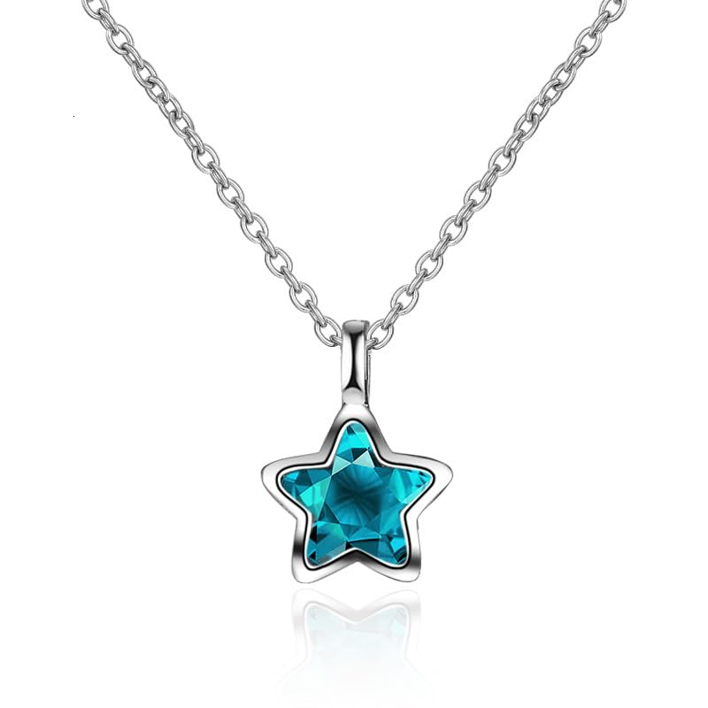 Collier ras du cou en argent 925 motif étoile bleue le cadeau idéal pour femme