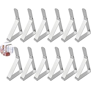 Moseem Table Cloth Clip, Tablecloth Clips 12 Pack Table Cloth Clips Stainless Steel Table Cloth Cover Clamps for Outside…