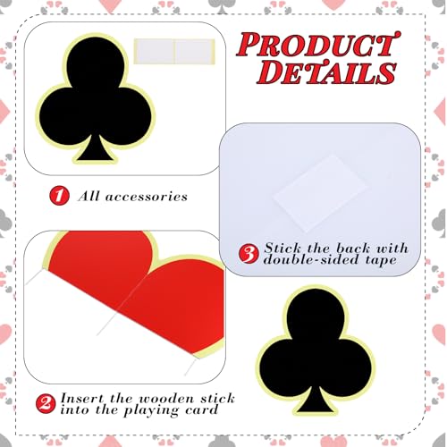 Decoraciones de cartas de póker jumbo Simgoing 4 piezas miniatura 3