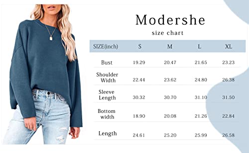 Womens Long Sleeve Crewneck Pullover Sweater Oversized Soft Casual Loose Chunky Fall Knit Shirt Tunic Jumper Tops Army Green #TOP4