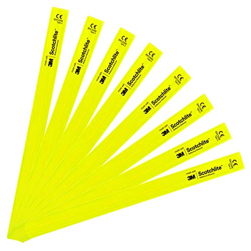 Salzmann 3M Reflective Snap Band | High visibility for sports and outdoor activities | Made with 3M Scotchlite | Yellow 8pcs/set