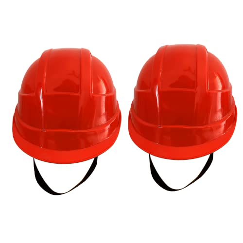 Image of LADWA Red Heavy Duty Director Safety Helmet, ISI Marked Protective Hard Hat for Construction, Factory and Industrial Safety Work (Pack of 2)