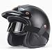 Produktbild Helme Unisex-Adult-Halbhelme, Matte Schwarz Motorrad Jet Offenem Retro-Motorradhelm für Männer und Frauen Cruiser Chopper Harley Rollerhelm Four Seasons Leder-Vintage LWAJ