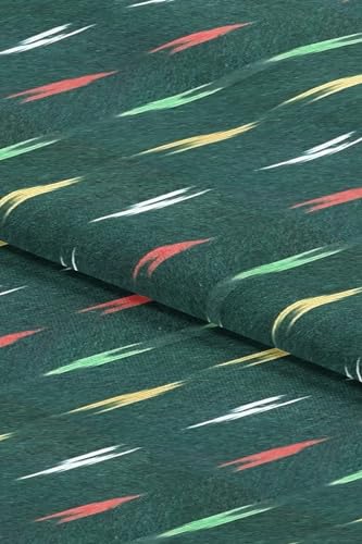 Image of Cotton Pochampally ikat unstitched blouse, Kurthi, long frock fabric material for women (1 meter, 2 meters & 3 meters)