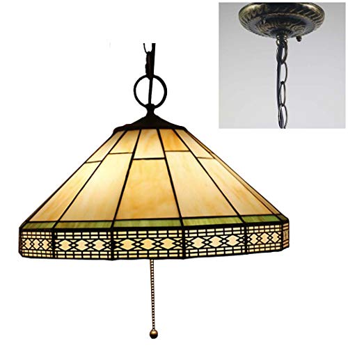 Plafonnier de style rétro luminaire de lampe en verre teinté 16 pouces corridor