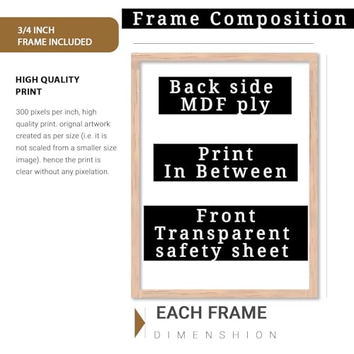 Image of ARAkri Geometric Abstract Wall Art Set of 3, Framed Poster Prints, Gold and Copper Tones, Modern Abstract, Ready to Hang, Living Room Decor (Art 1, 10x 13 inch)