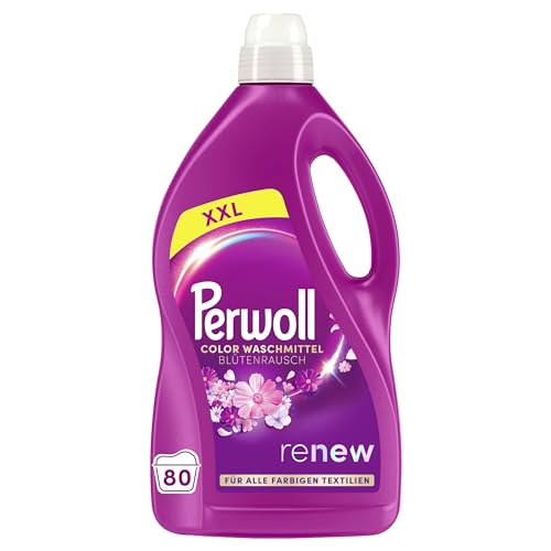 PERWOLL Blütenrausch Waschmittel 160 (2x80 Waschladungen) Feinwaschmittel reinigt sanft und erneuert Farben und Fasern für alle farbigen Textilien Color Waschmittel mit Dreifach-Renew-Technologie