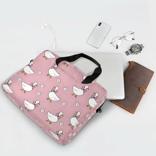 Bolso para laptop con patrón blanco Line Duck miniatura 7