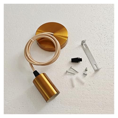 �����v�z���_�[ DIY �V���v���� E27 �n���M���O�����v�z���_�[�P�[�u���V�䃉���v�z���_�[�\�P�b�g�y���_���g�����v�Ɩ����A�N�Z�T���[(1m,Gold Bronze-Set)